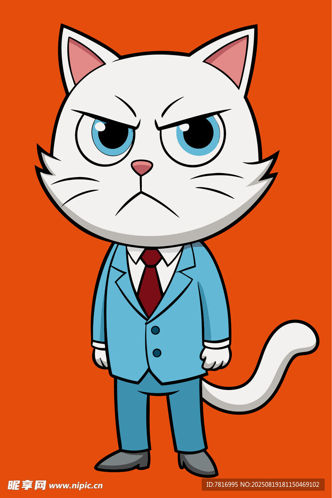 穿西装的愤怒猫咪