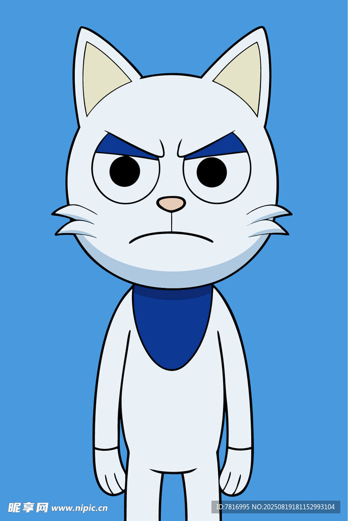 愤怒的卡通猫咪形象