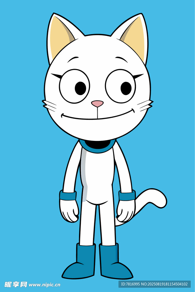 卡通猫咪宇航员形象