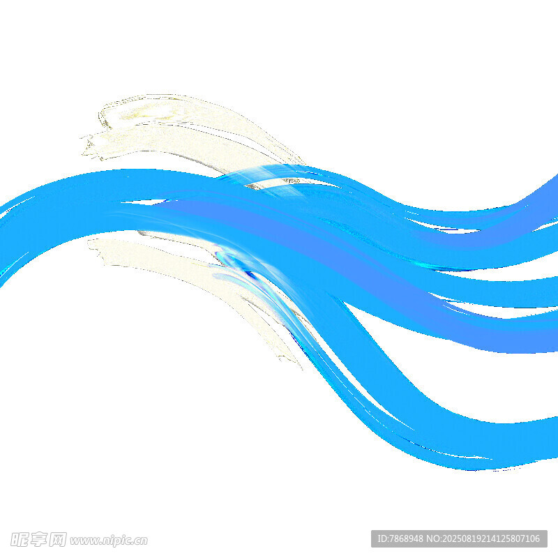 蓝色波浪形透明物件