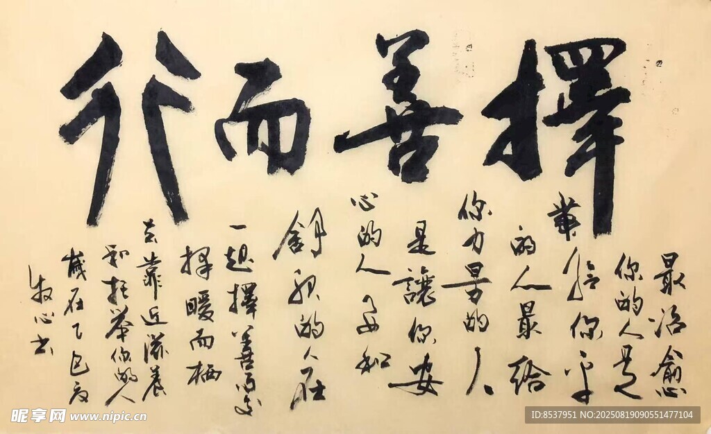 择善而行 杨克东书法