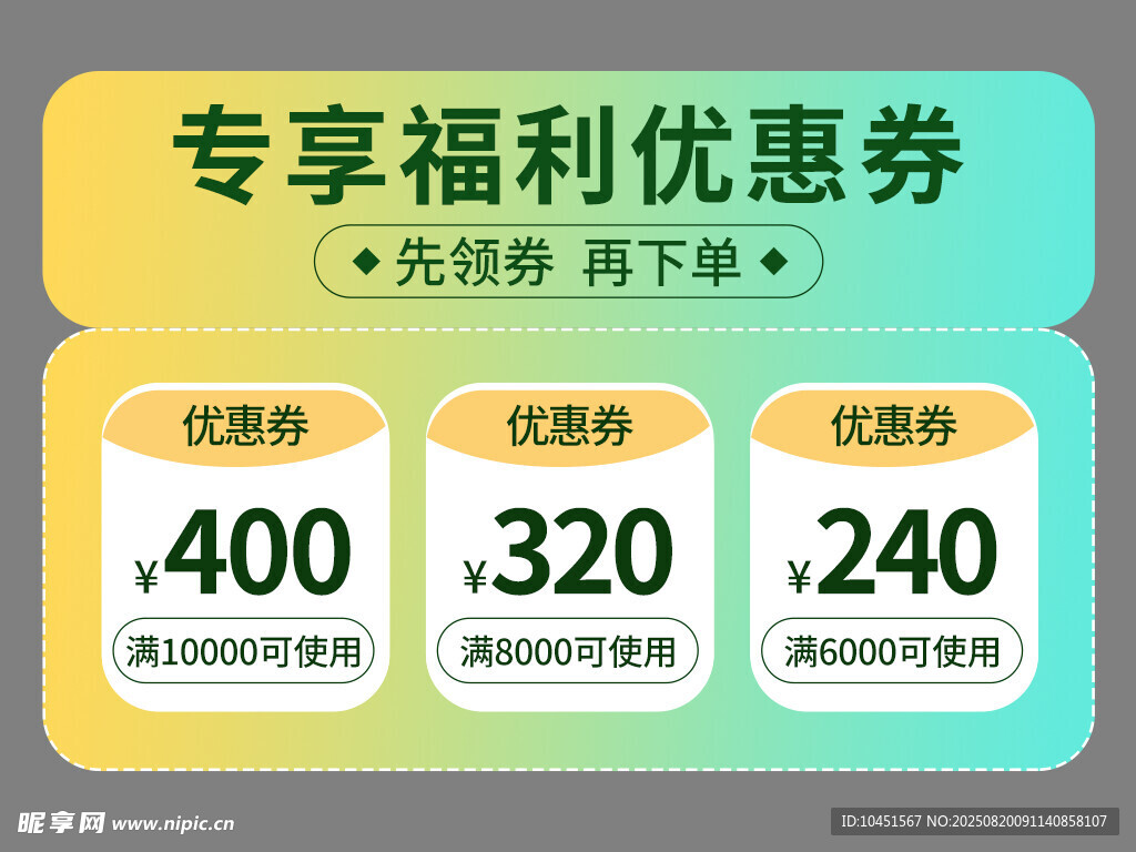 专享福利优惠券展示