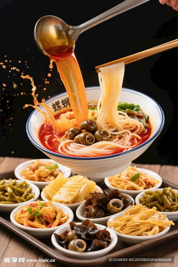 柳州螺蛳粉广西美食摄影图