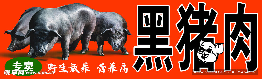 黑猪肉展示