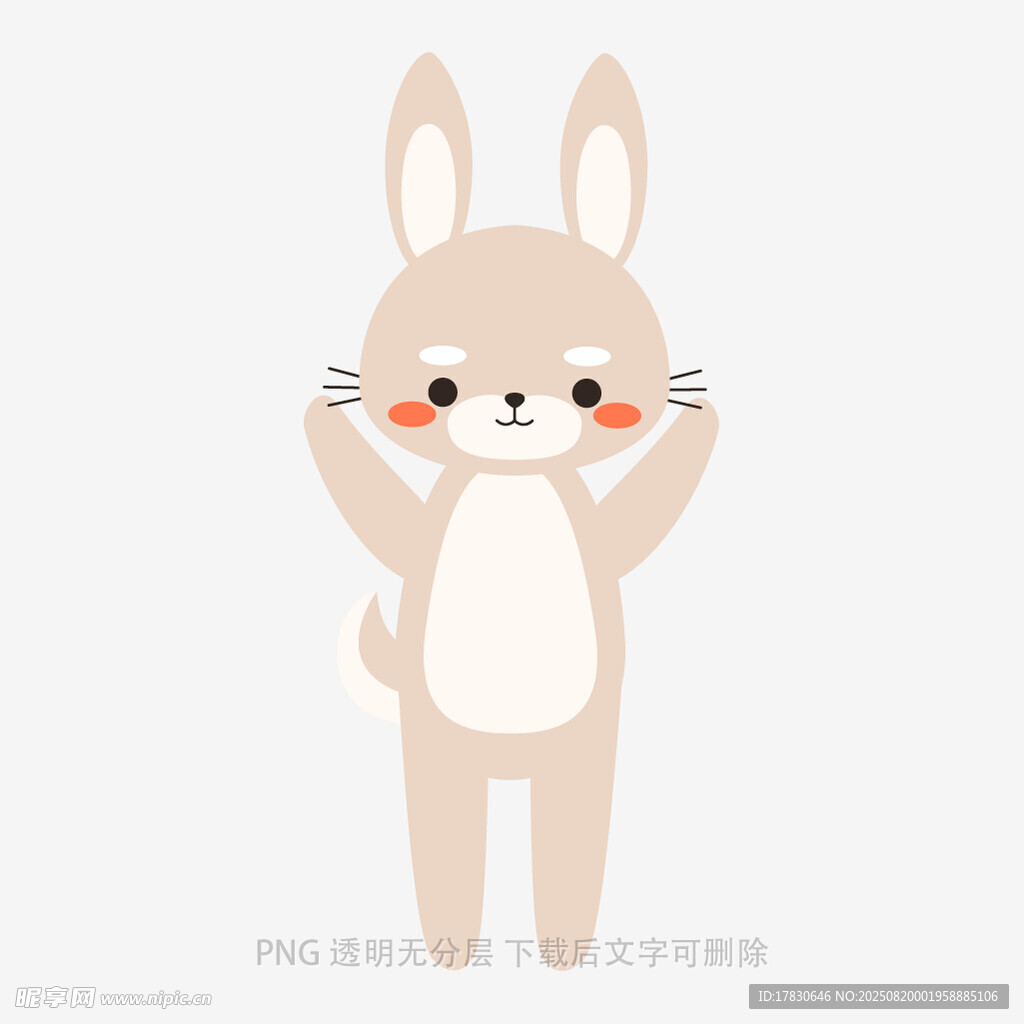 可爱站立兔子卡通形象