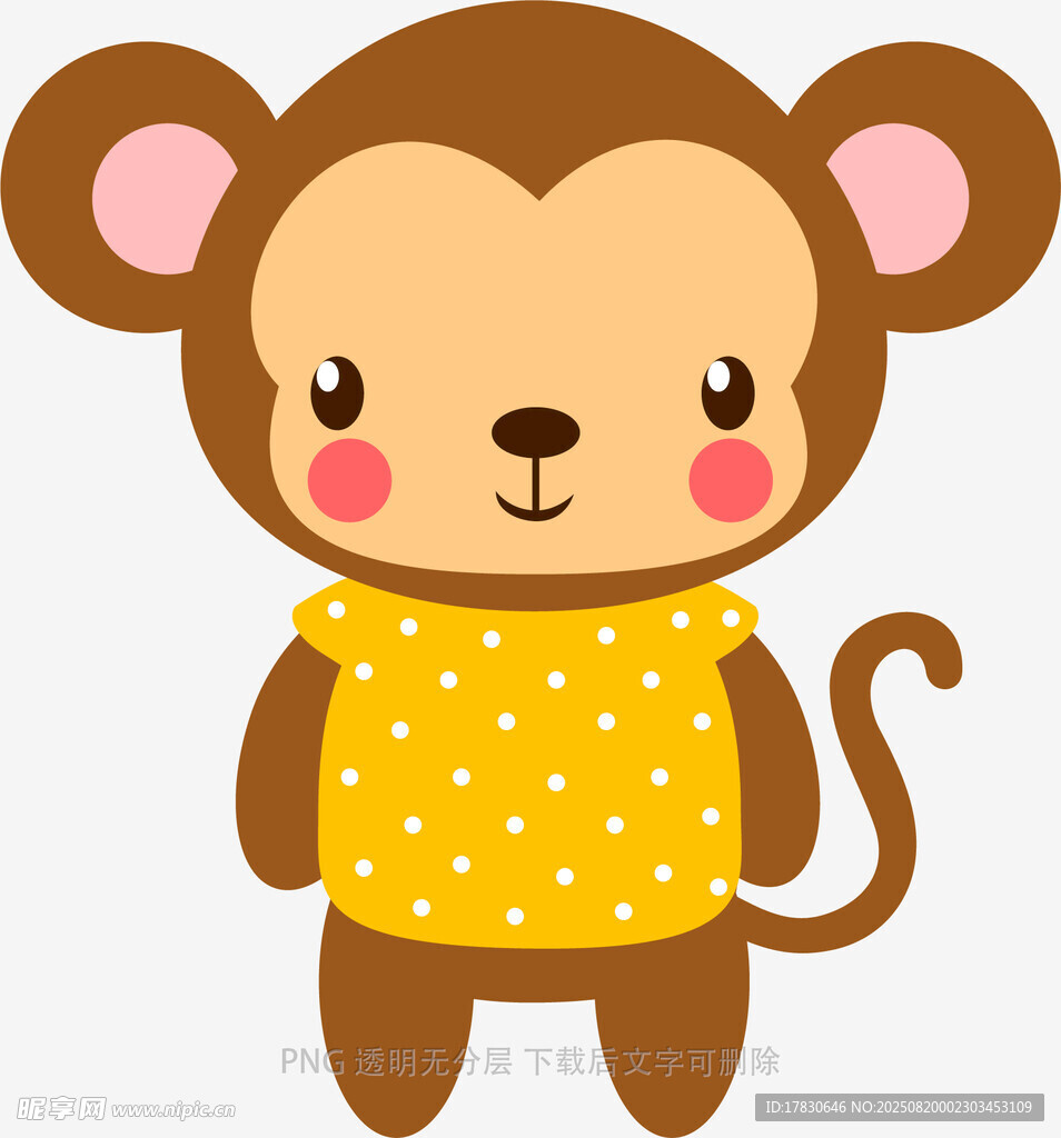 可爱小猴穿黄衣
