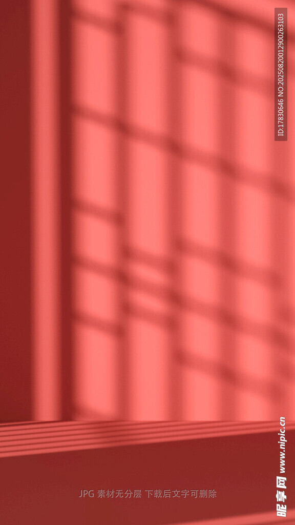 红色建筑局部光影效果
