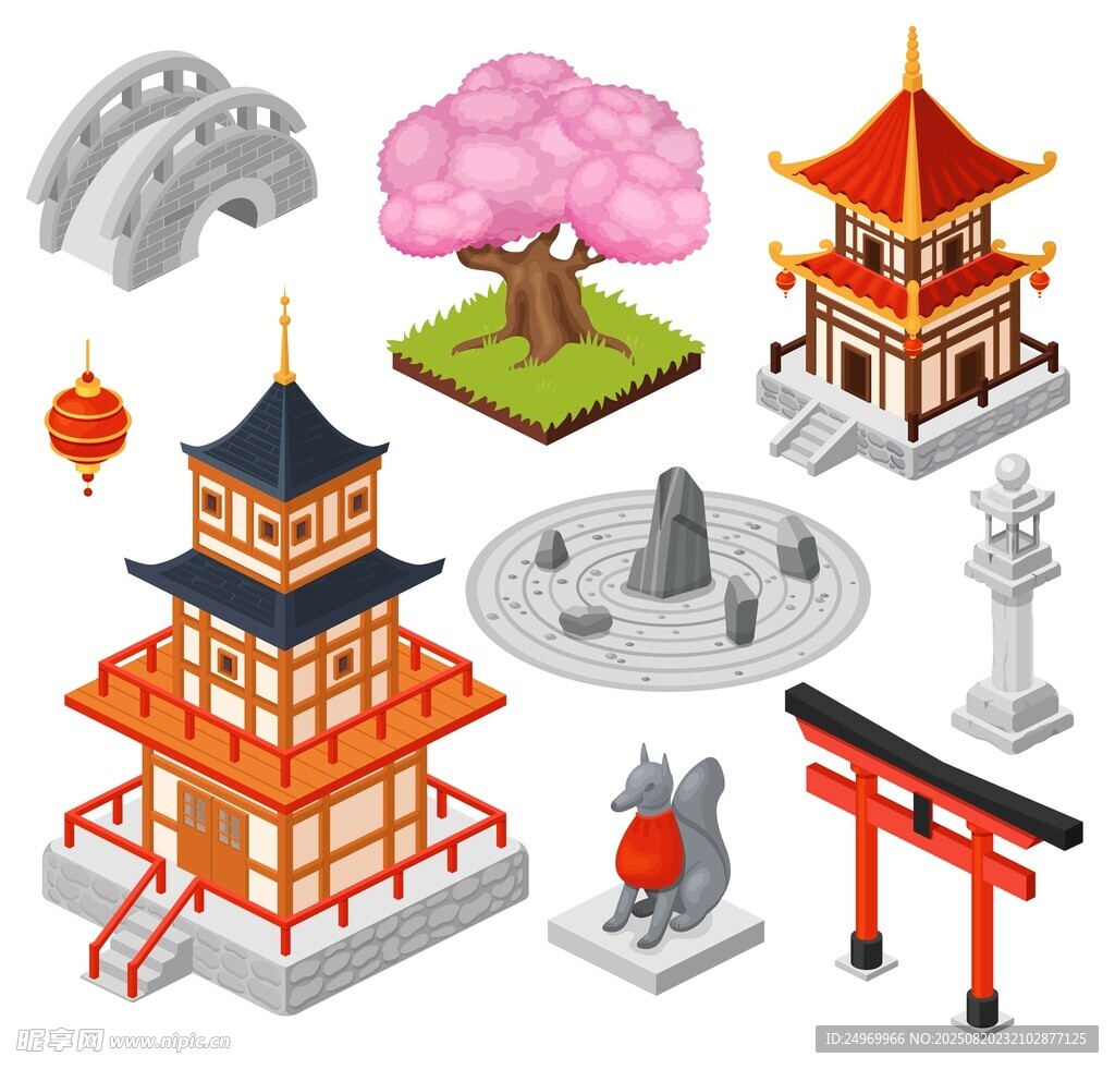 日式建筑与景观元素集合