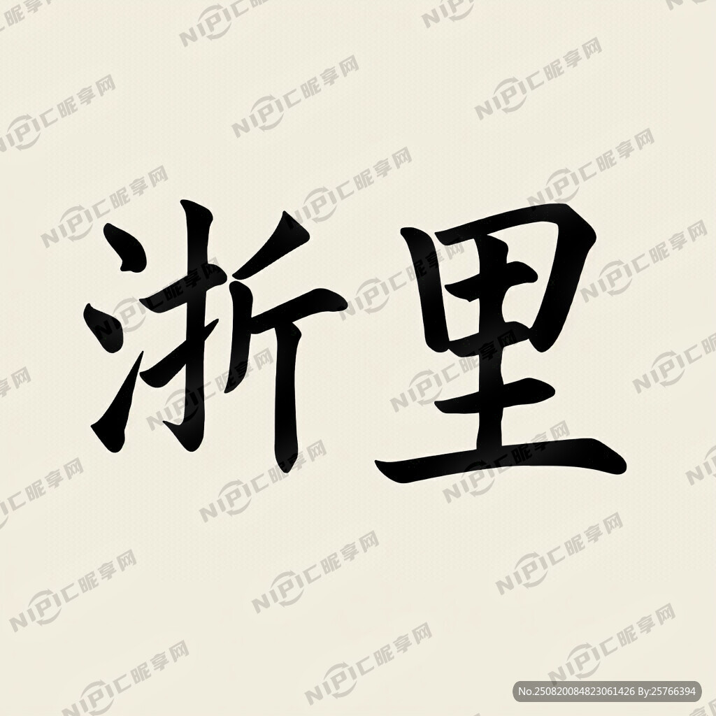 浙里两个字帮我生成艺术字