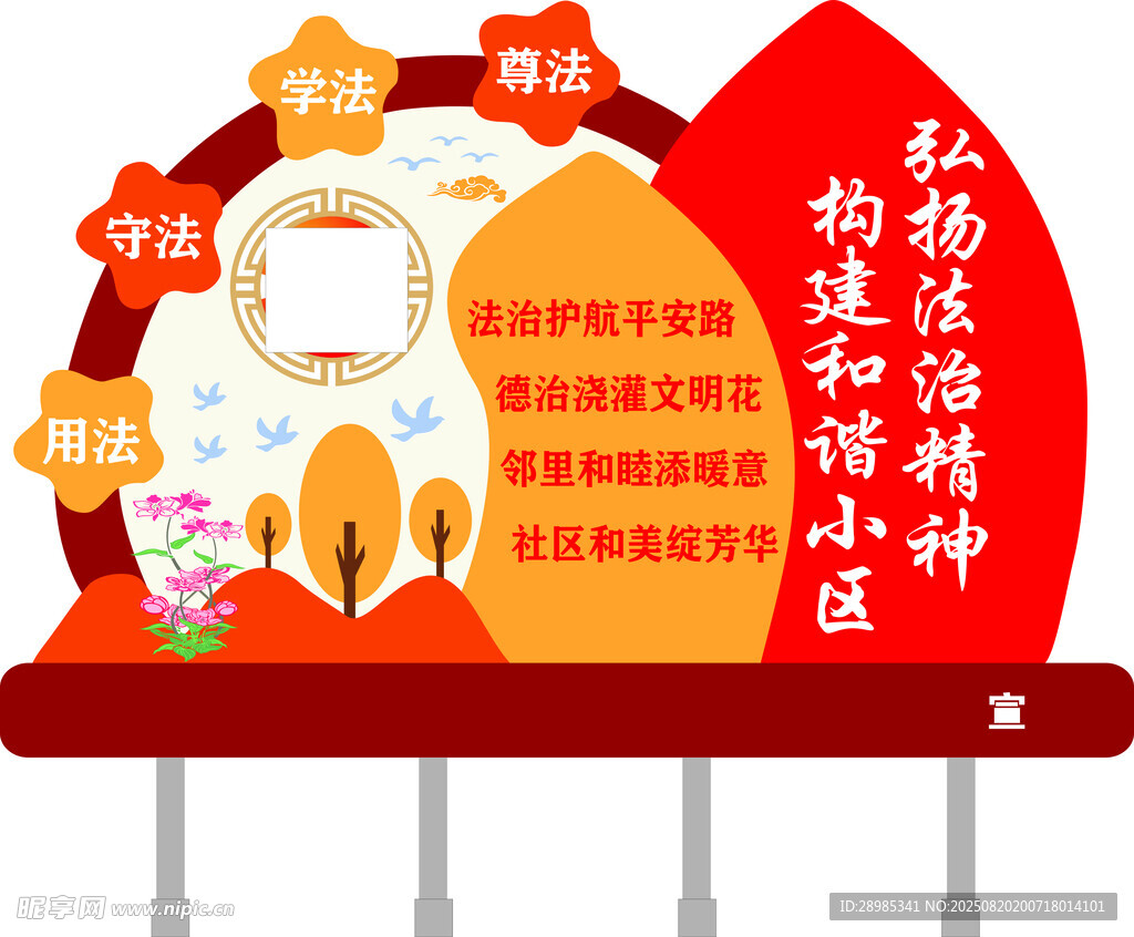 和谐小区法治宣传展示牌