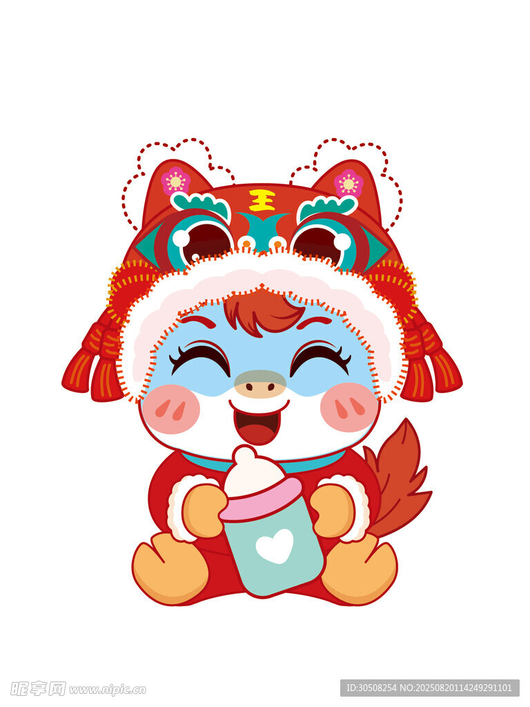 可爱舞狮小马卡通形象