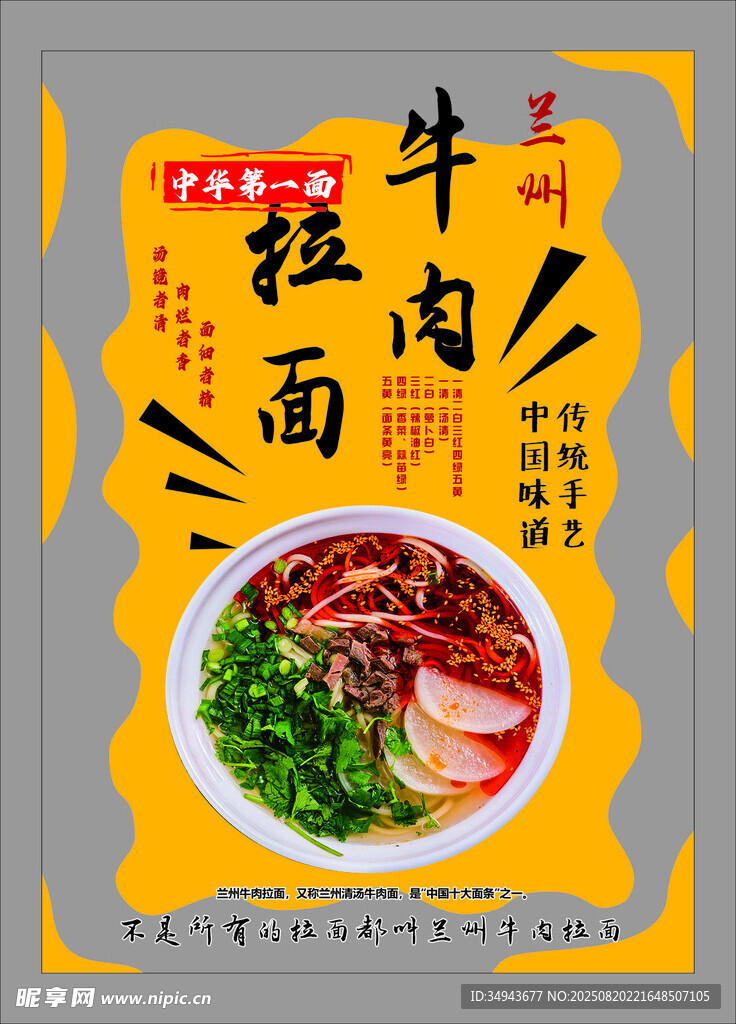 美味牛肉拉面宣传海报
