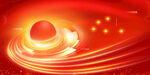 红色炫光圆形特效背景图