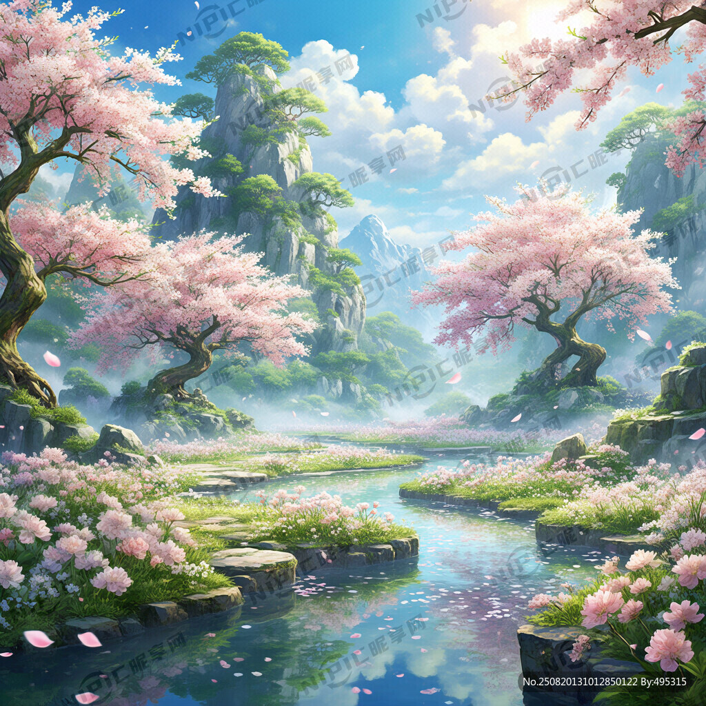锦旗 唯美新中式风景 超高清