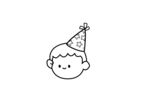 戴生日帽的卡通小孩头像