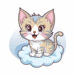 云朵上的可爱猫咪