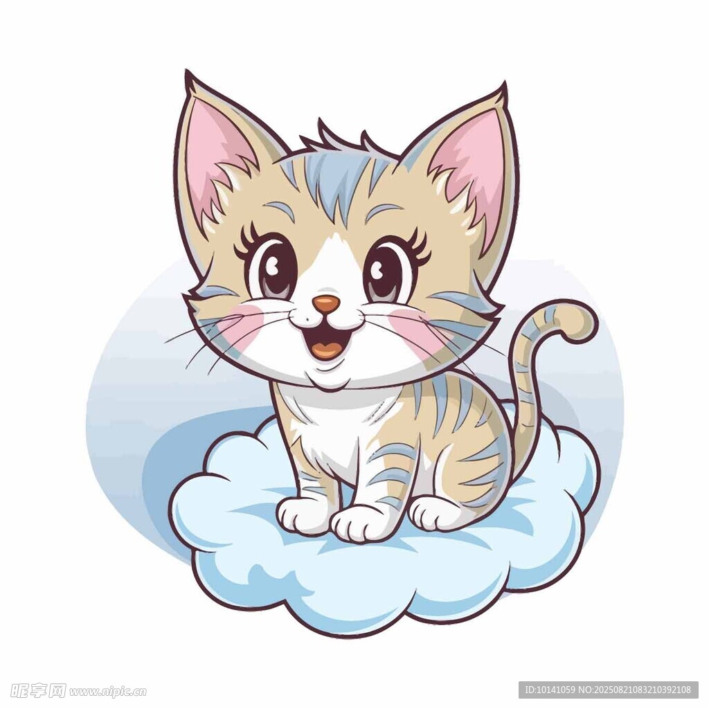 云朵上的可爱猫咪