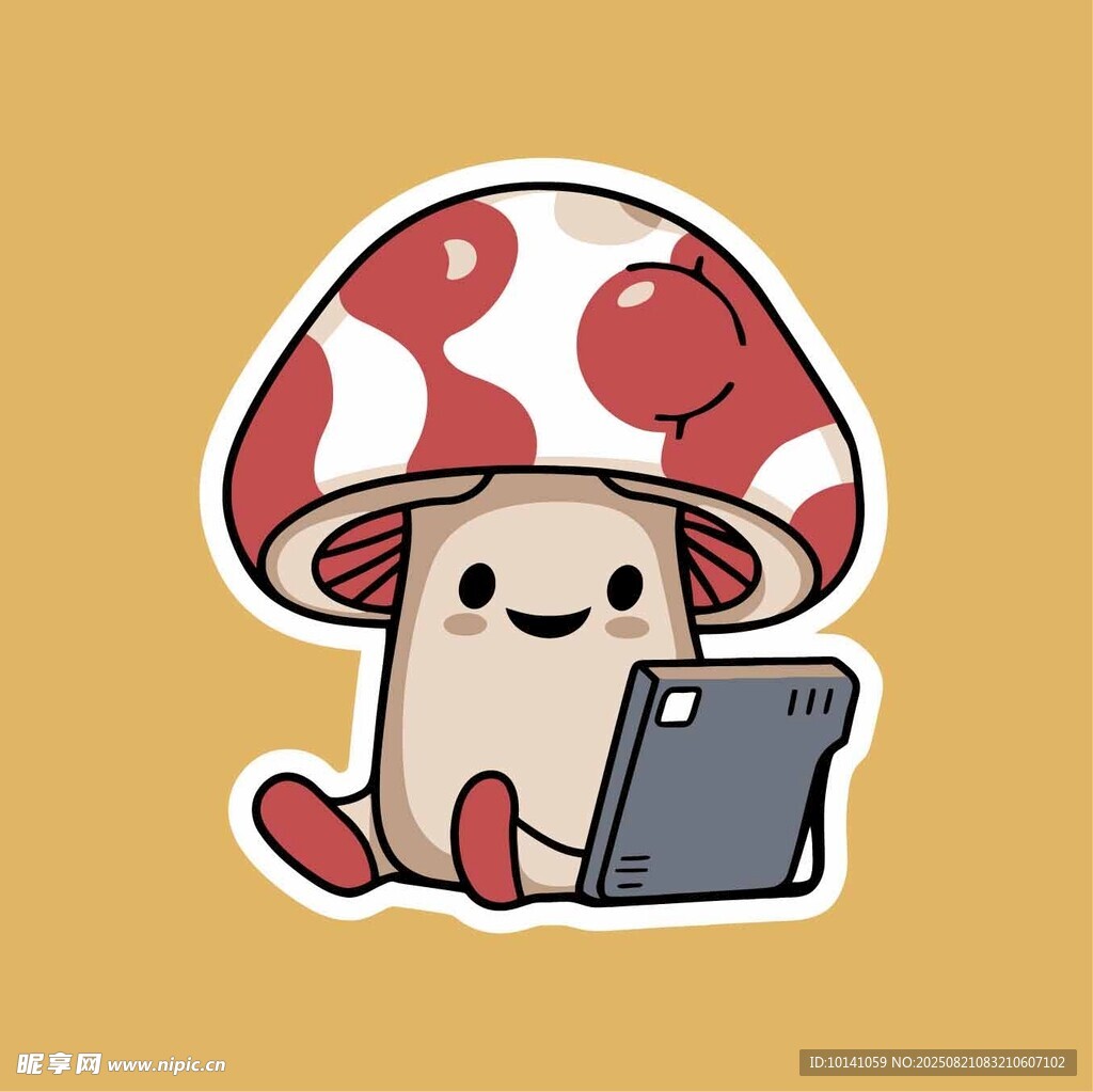 蘑菇卡通形象用平板电脑