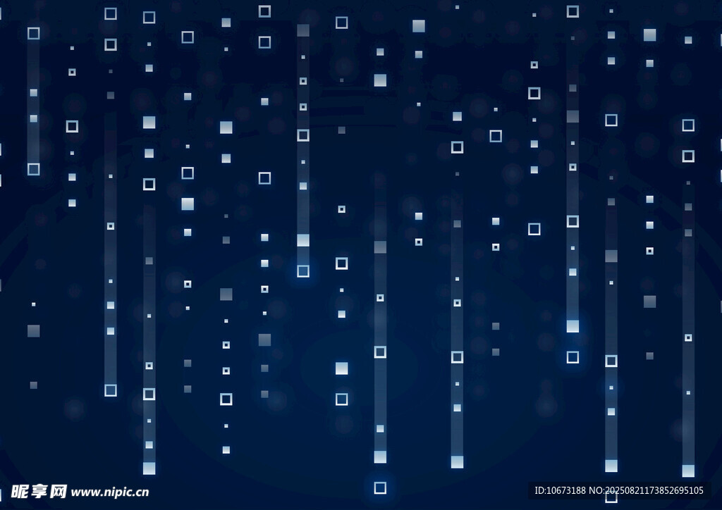 蓝色数字雨背景图案