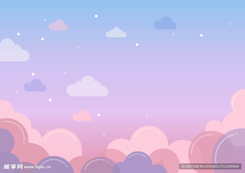 梦幻天空下的云朵景观