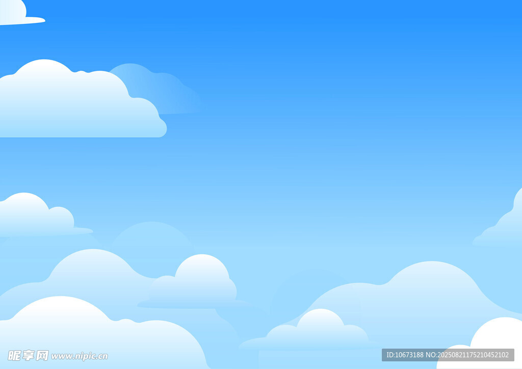 蓝天白云的清新天空画面