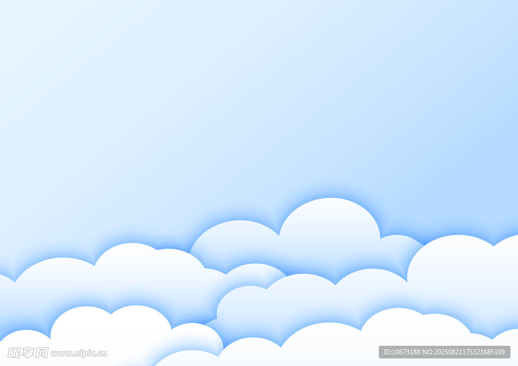 蓝天白云的清新天空画面