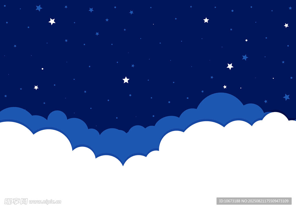 夜空下的梦幻云朵