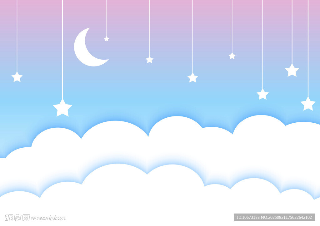 梦幻星空云朵背景图