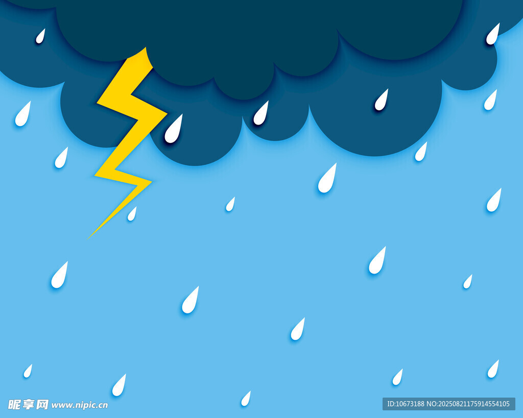 雷雨天气插画
