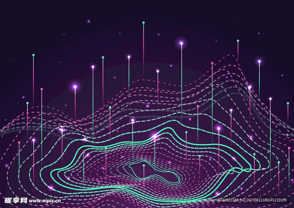 梦幻科技感脑波图案