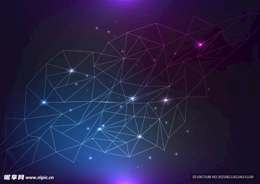 梦幻科技感网络线条图案