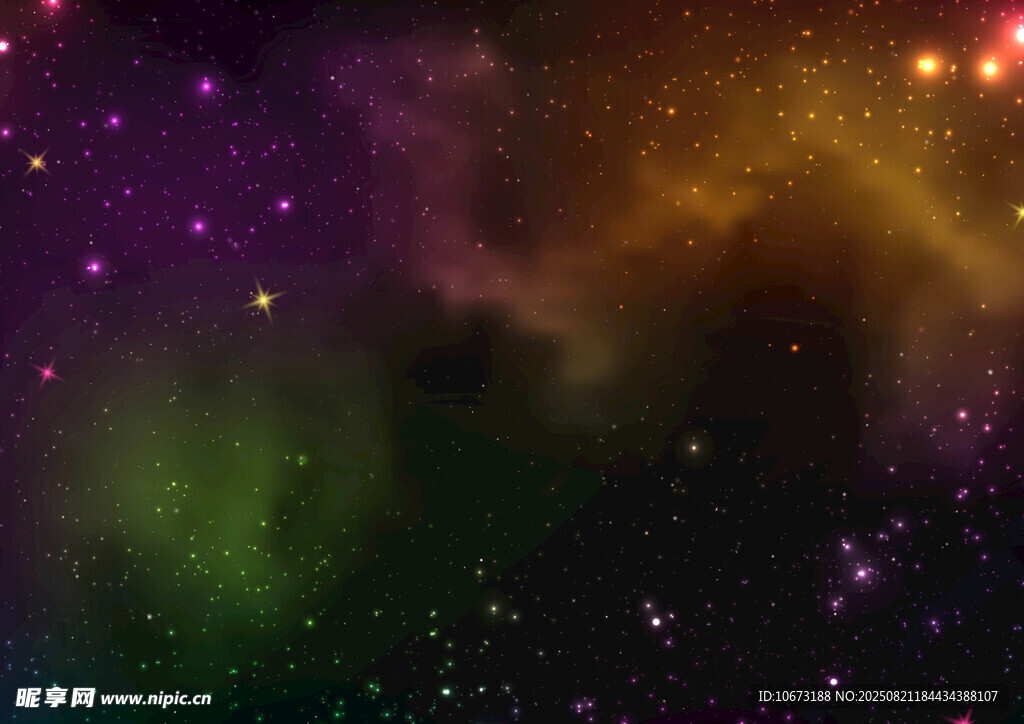 梦幻绚丽的深邃星空景象