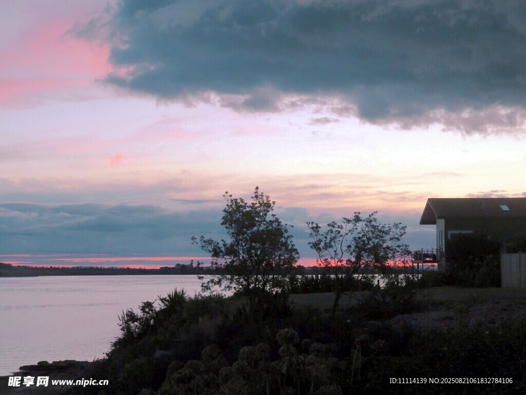 奥克兰海滨黄昏美景