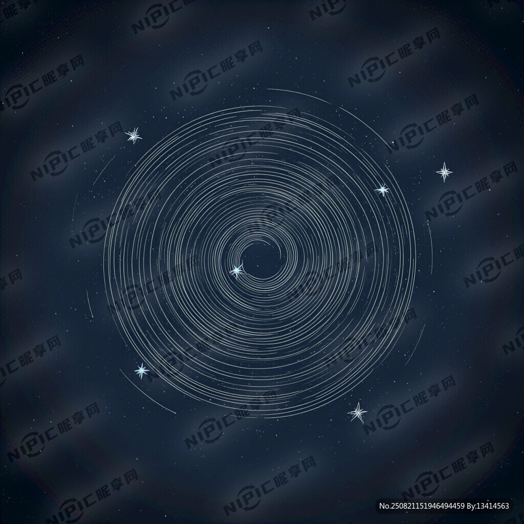 旋转星空 线条画