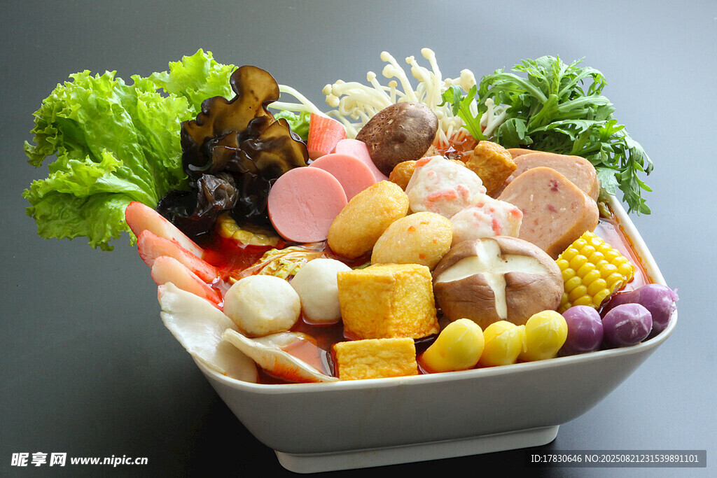 丰富多样的美味火锅食材