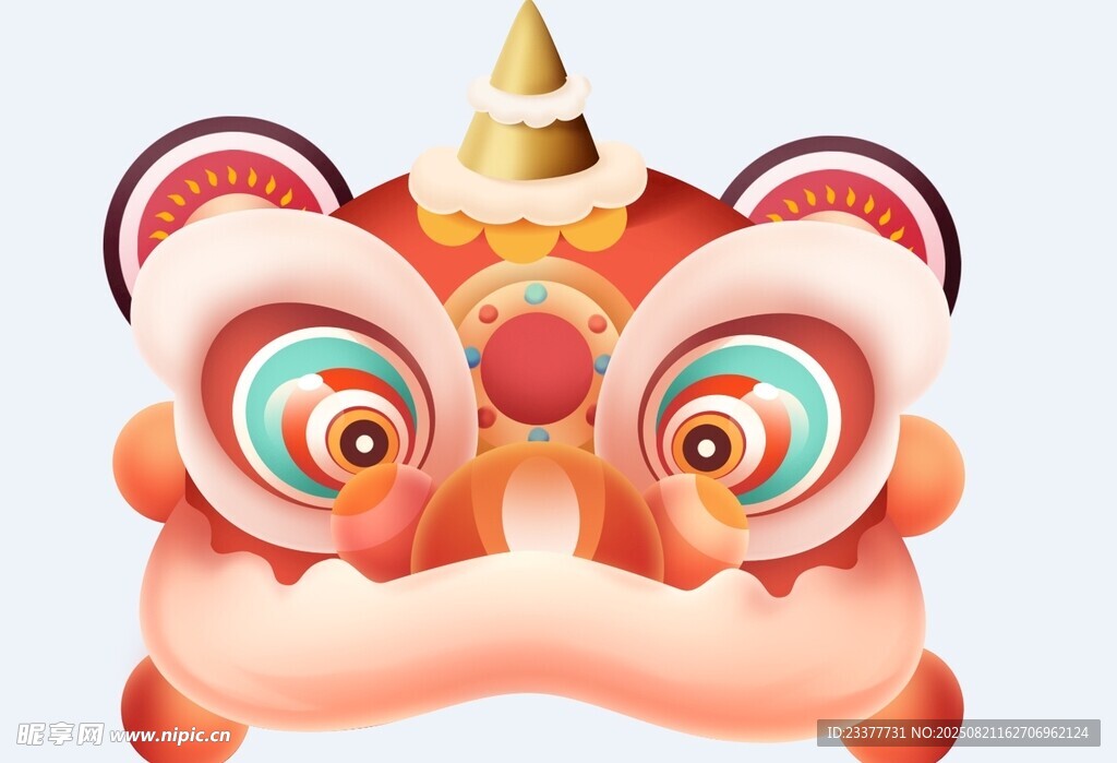 可爱卡通舞狮头形象