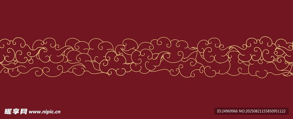 深红底金色花纹装饰图案