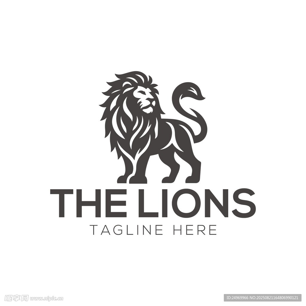 狮子主题简约logo设计