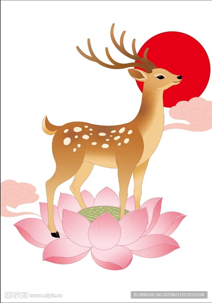 鹿纹插画