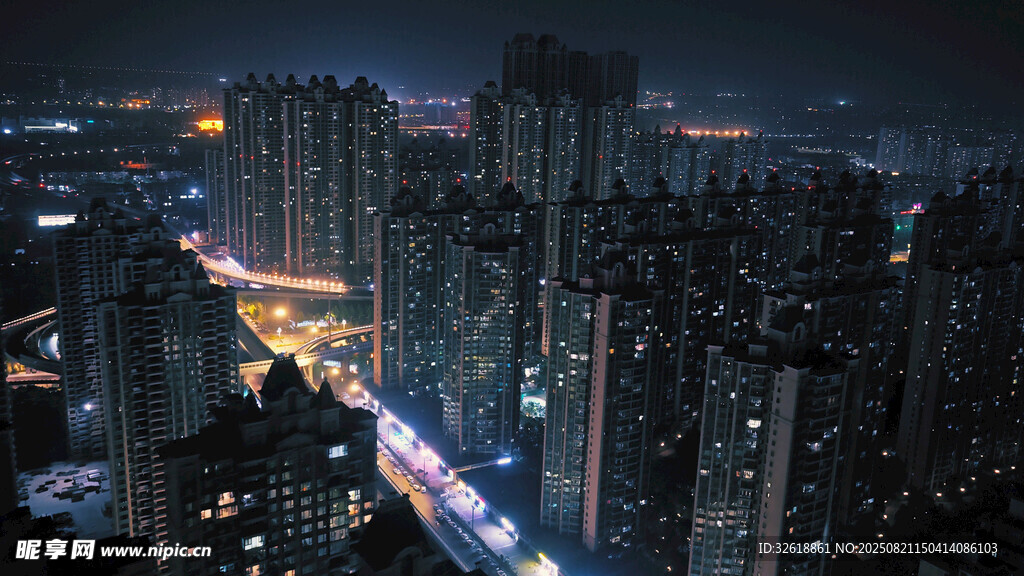 城市夜景璀璨灯火辉煌