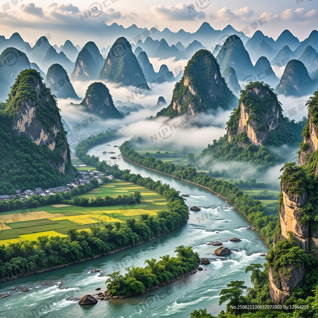 阳朔 山水 背景图