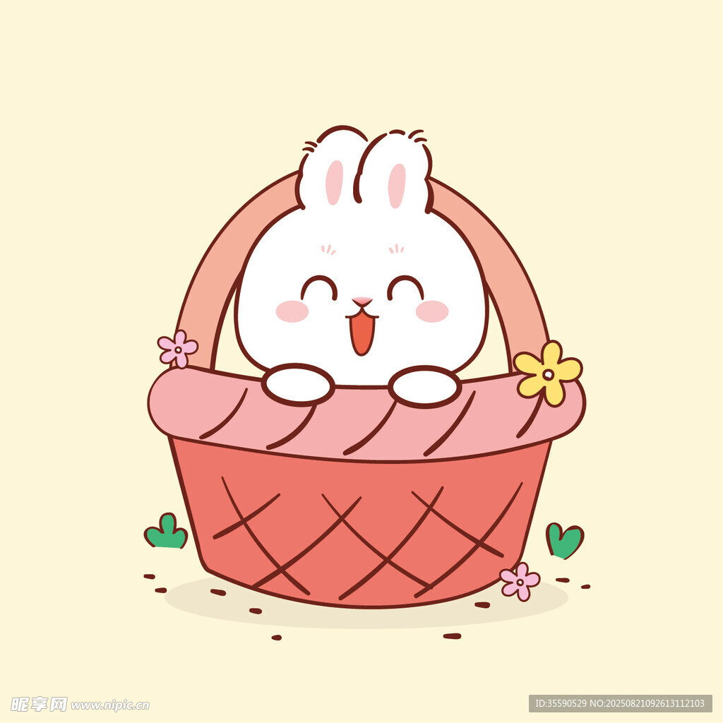篮子里的可爱小兔
