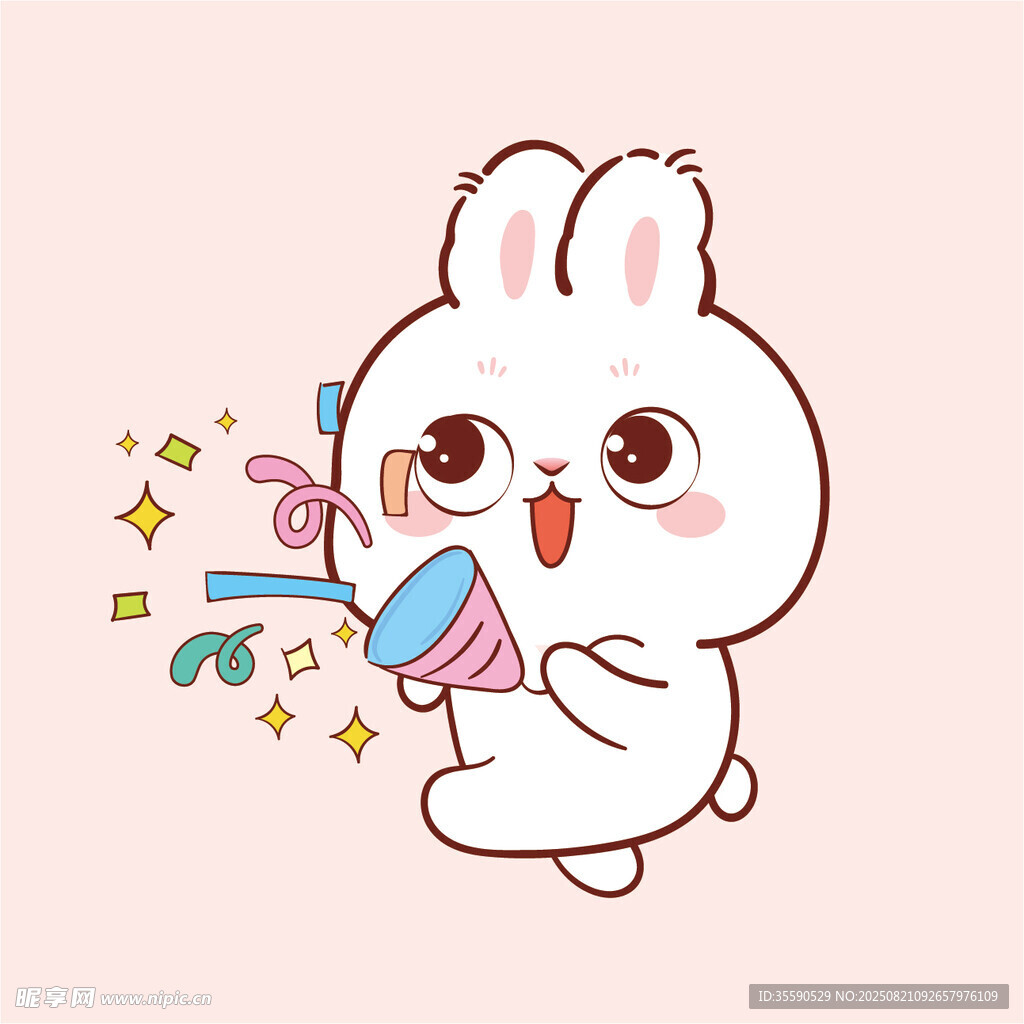 可爱兔子吹喇叭