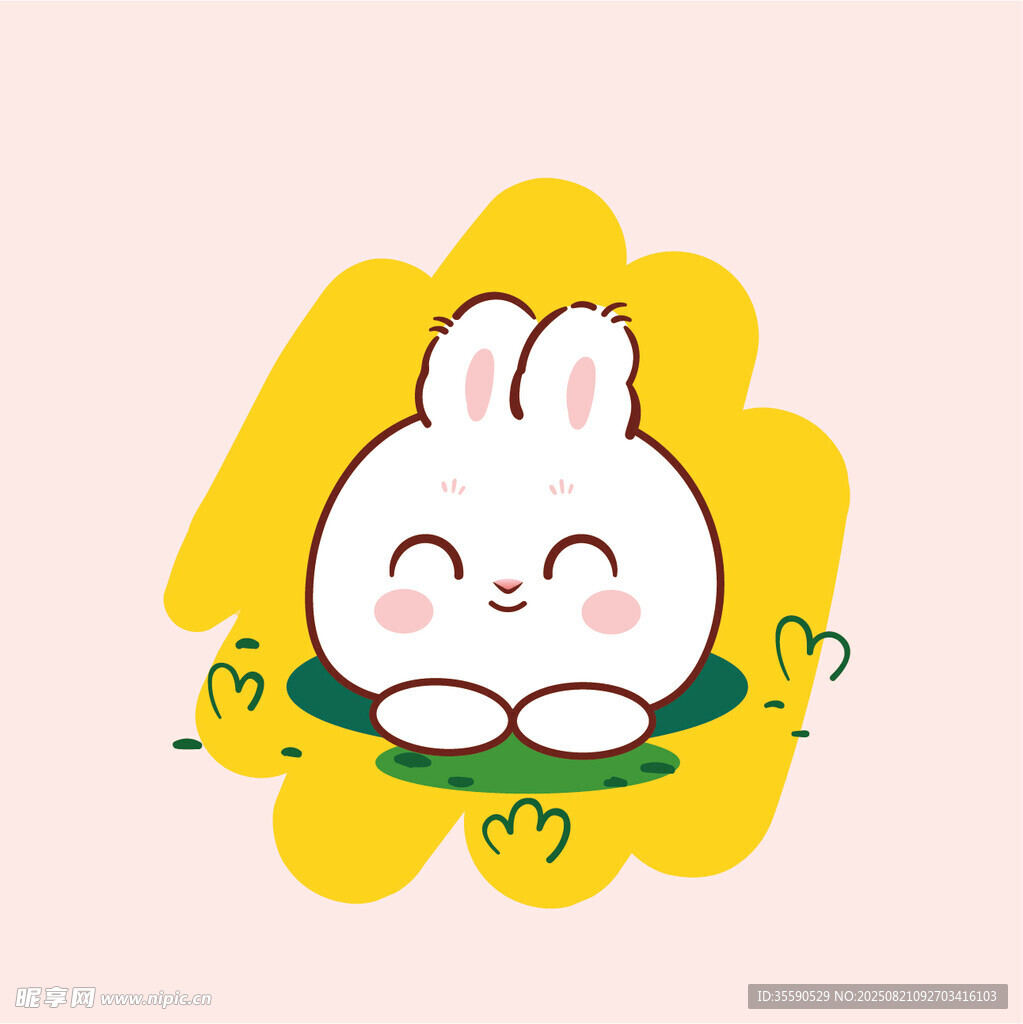 趴着的可爱小兔