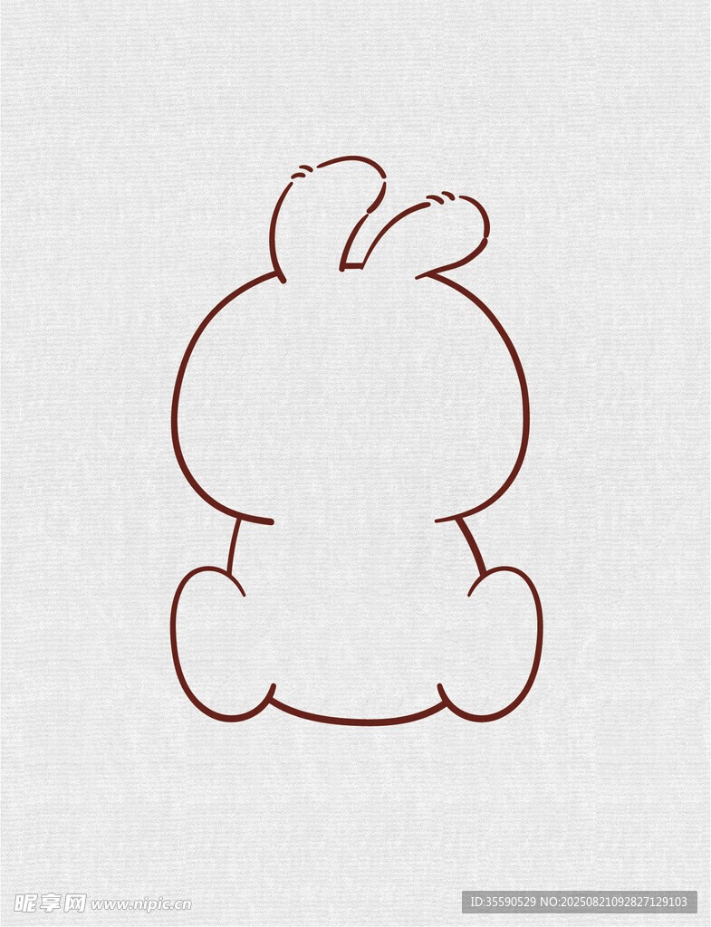 可爱小兔轮廓图案
