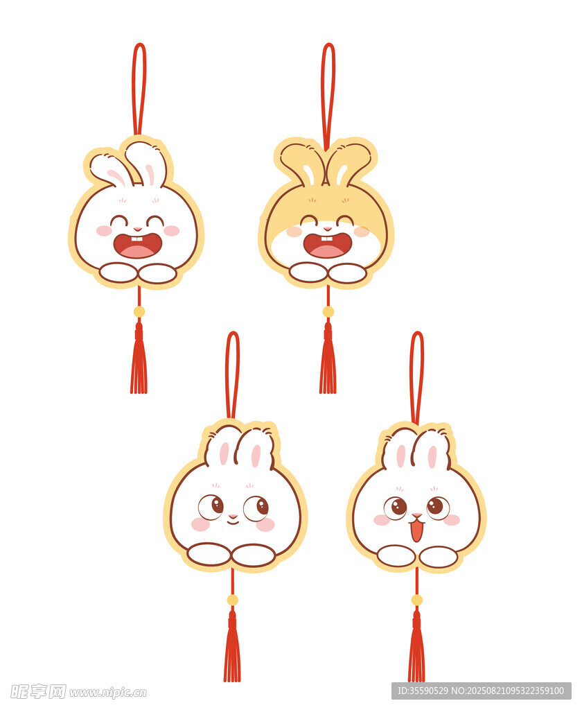 可爱兔子造型新年挂饰
