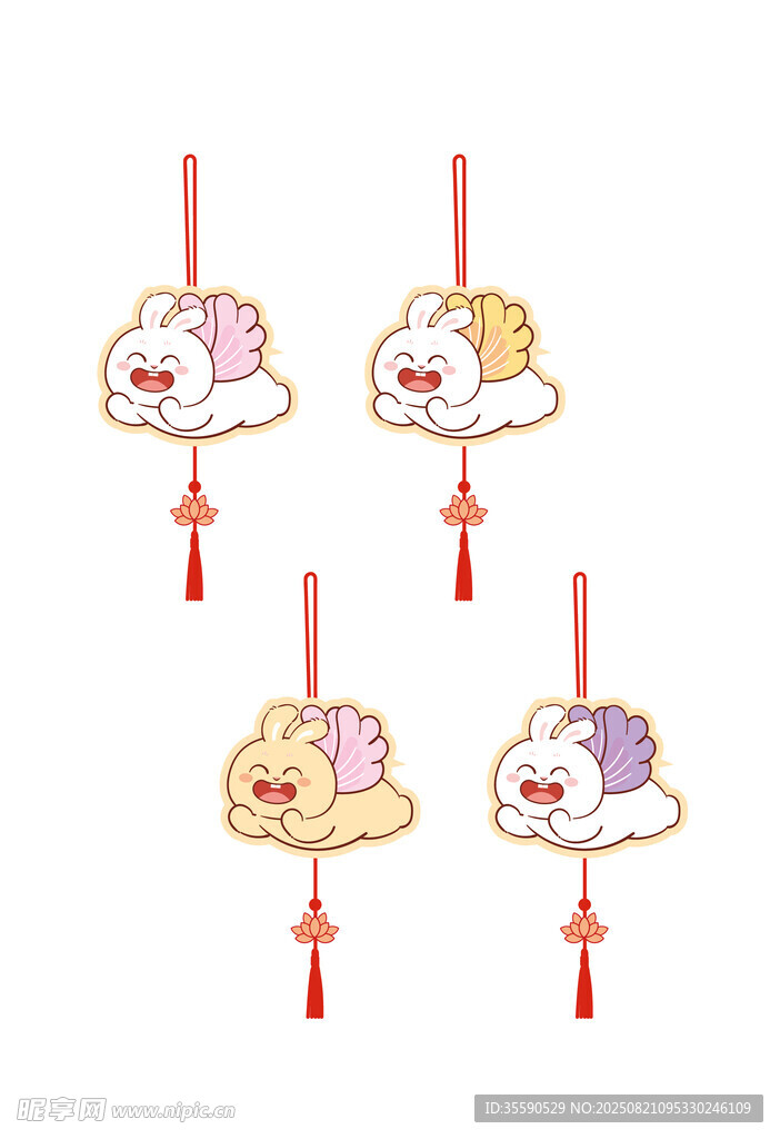 可爱兔子云朵造型挂饰