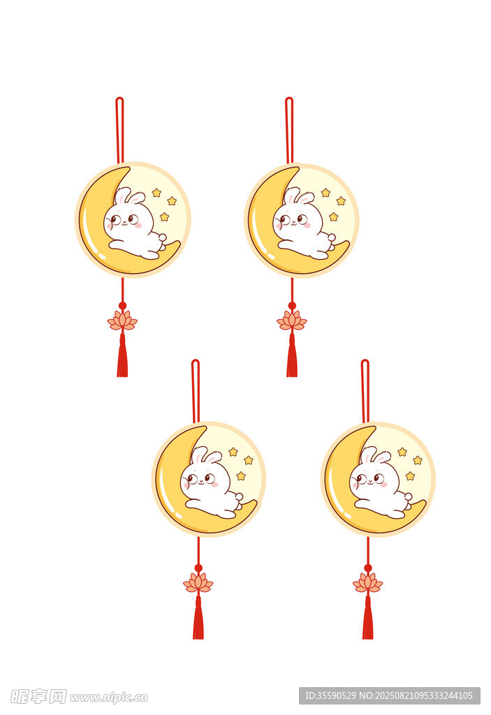 可爱玉兔月亮挂饰