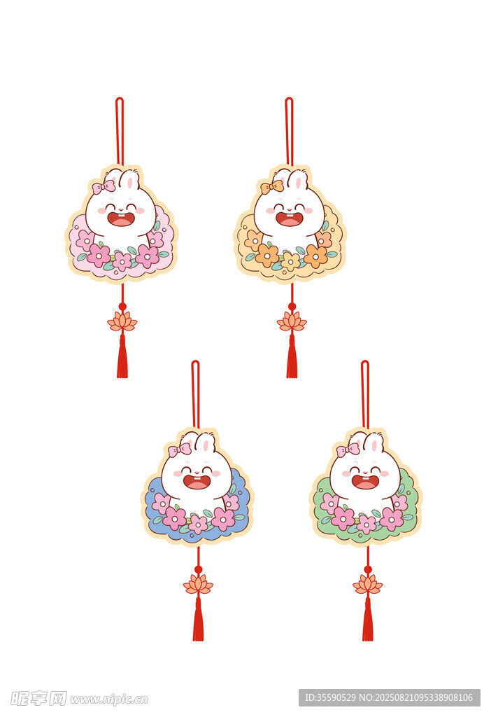 可爱兔中式风吉祥挂饰