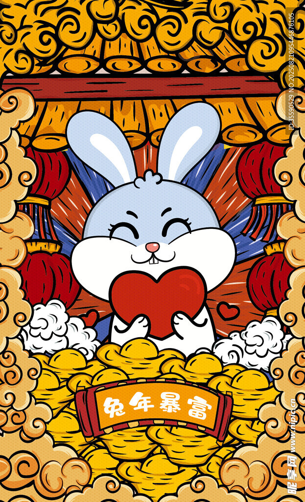福兔贺岁喜庆吉祥年画